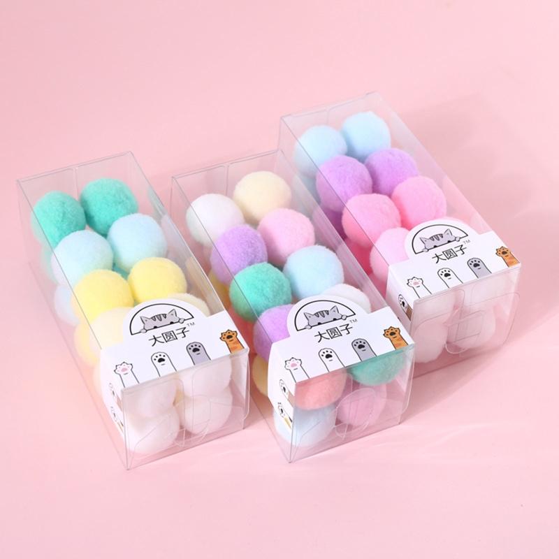 20x Small Pompoms for Cats to for Play Colorful DIY Craft and Art Supplies 3cm Soft Pom Pom Balls for Cats Lightweight