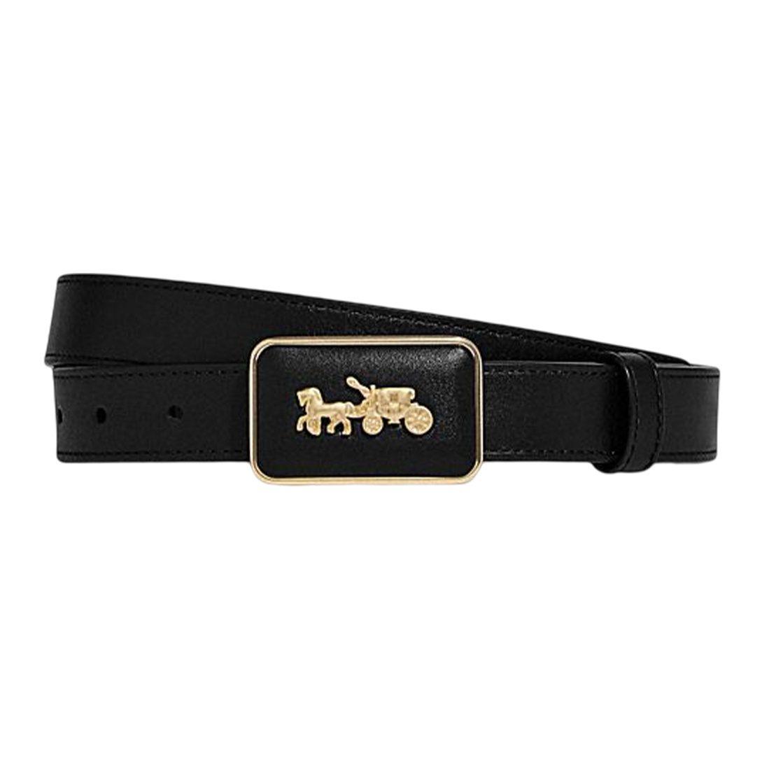 COACH Cow Leather Belts Women`s Black