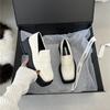 2025 spring and autumn new British style thick-soled square head retro loafers French muffin and small leather shoes for women