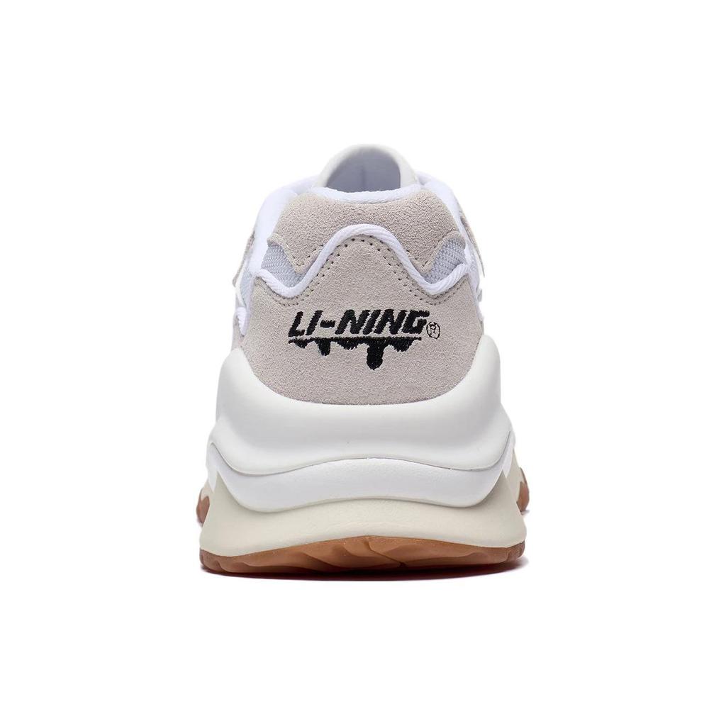 Li Ning 001 Mountain And Sea Fabric Synthetic Leather Non-Slip Wear-Resistant Low-Top Sports Casual Shoes Women sneaker Standard-White AZGT008-5