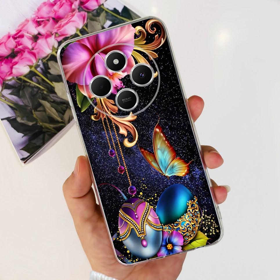 

Для XIaomi Redmi 14C / Poco C75 Задня кришка Метелик Квітка троянди Розкішний Дівчачий Чохол для телефону На Redmi 4C Прозорий М який ТПУ Прозора Накладка XIaomi Redmi 14C