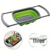Dual-Use Folding Cutting Board & Telescopic Draining Basket for Vegetables and Fruit Washing