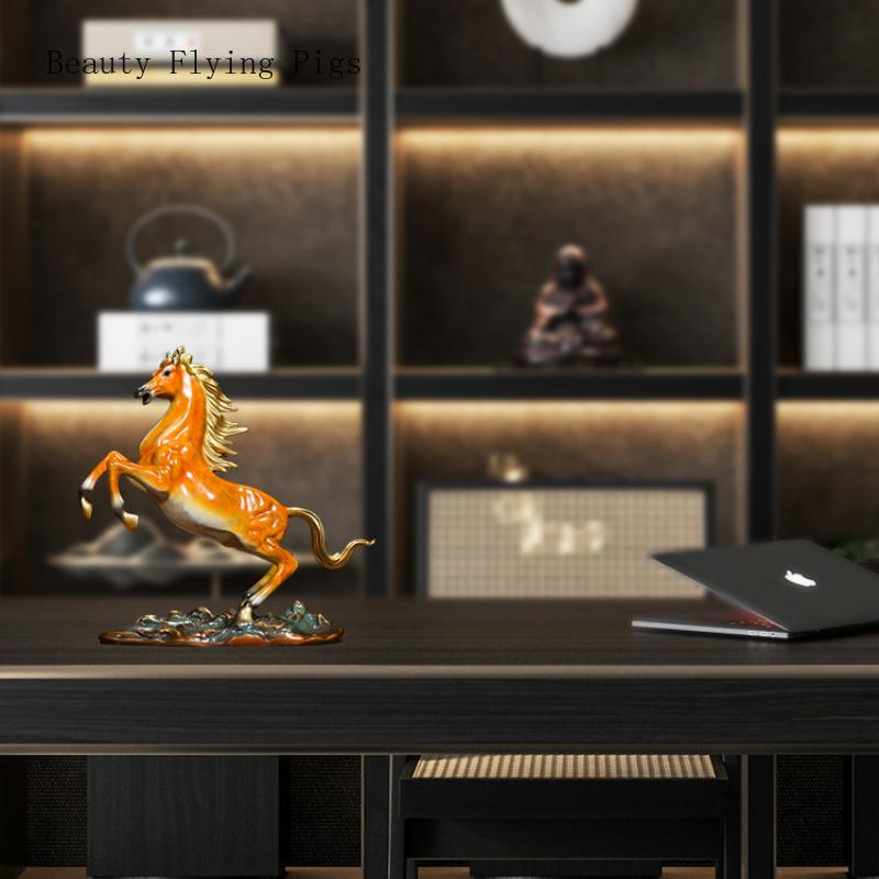 1PCS Metal Zodiac Horse Decoration Office Desktop Living Room Wine Cabinet Decoration Crafts Company Opening Gift