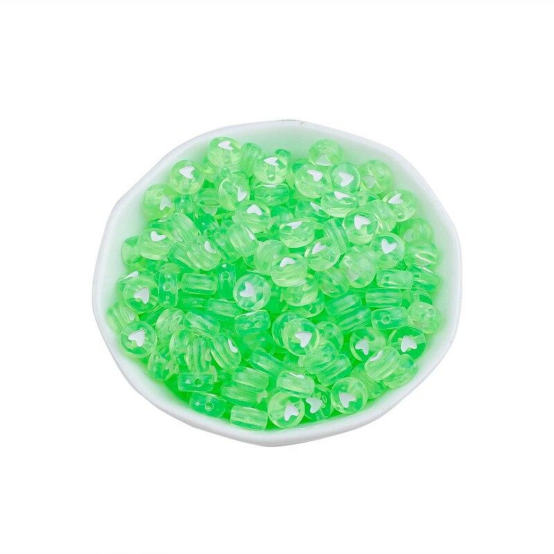 100PCS Acrylic Love Heart Loose Spacer Beads for Jewelry Making