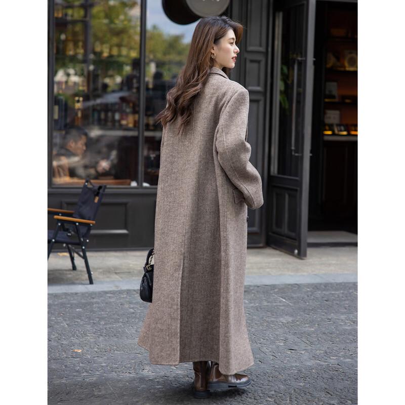 ITISF4 Women's Double-Faced Wool Blend Overcoat