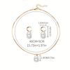 Imitation Pearl Jewelry Set for Women, 3 Piece Necklace Earrings Ring Set, Fashion Christmas Birthday Gift for Her, Special Occasion
