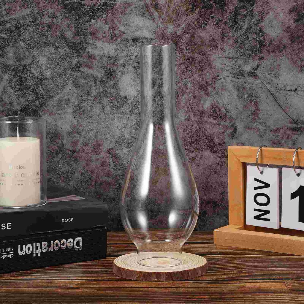 38Loch Langer Öllampen-Kamin Hohe Transparenz Glas Lampenschirm Ersatzbeleuchtungszubehör Licht