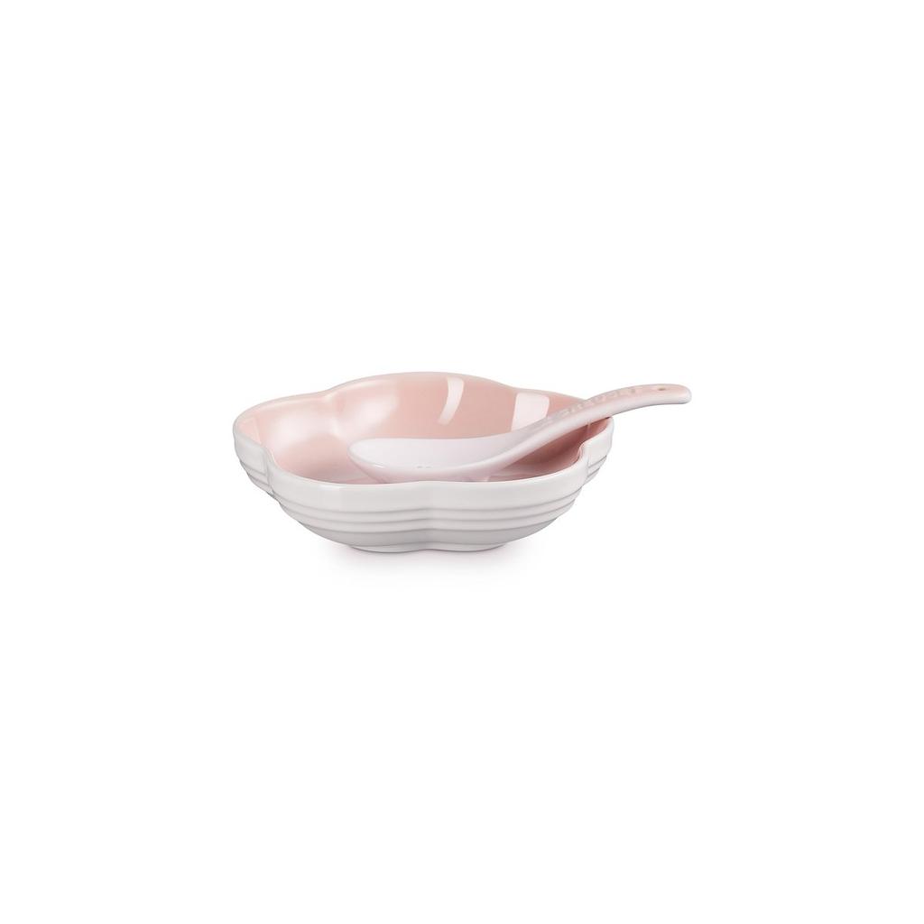 Le Creuset Flower Dish & Soup Spoon Set 16cm Shell Pink
