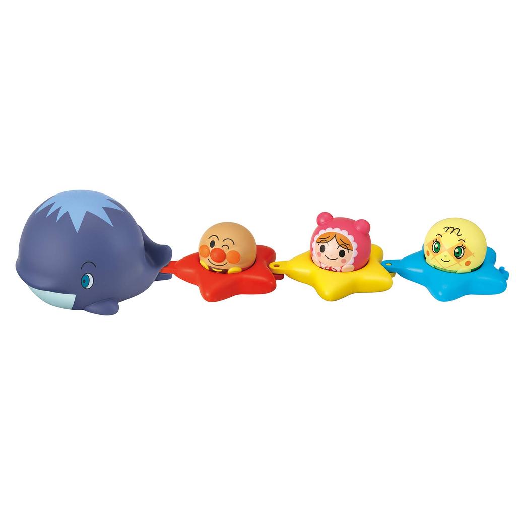 JOYPALETTE Anpanman Let's Play in the Bath! Marupuka Anpanman and Kutan Set, W110mm x H90mm x D140.5mm (Kutan) W56.5mm x H49.5mm x D61mm (Doll)
