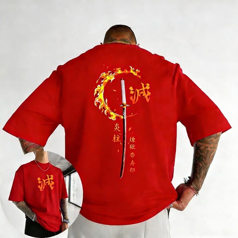 Demon Slayer Anime Rengoku Kyoujurou Joint Tshirt 2026 Unisexs Summer New Street Hip Hop Loose Casual Y2k