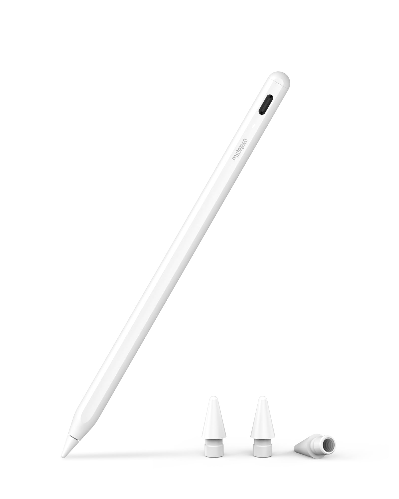 

Metapen A8 iPad Compatible with Tilt Magnetic Palm Fast Stylus Pen for Kids and Design and Drawing Pen, 2018-2025 iPads, Sensitivity, Adsorption, білий