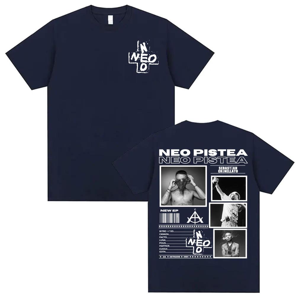 2025 Rapper Neo Pistea Album 2025 Tour Cover Print T Shirt Men Clothing Hip Hop Punk Street T-shirts Summer Short Sleeve T-shirt