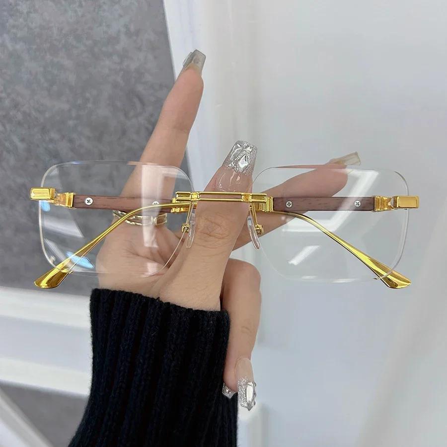 Fashion Stylish Square Eyeglasses Frames Women Men Transparent Clear Brand Designer Optical Rimless Cute