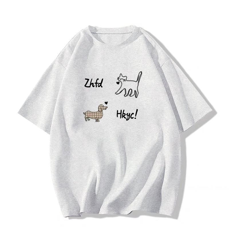 Chic White Short Sleeve Women's T-Shirt with American Print Design