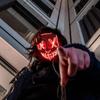 Halloween Neon Purge Mask Masquerade Mask Glow in the Dark Scary Mask Horror Ghost Face Mask Party Decoration