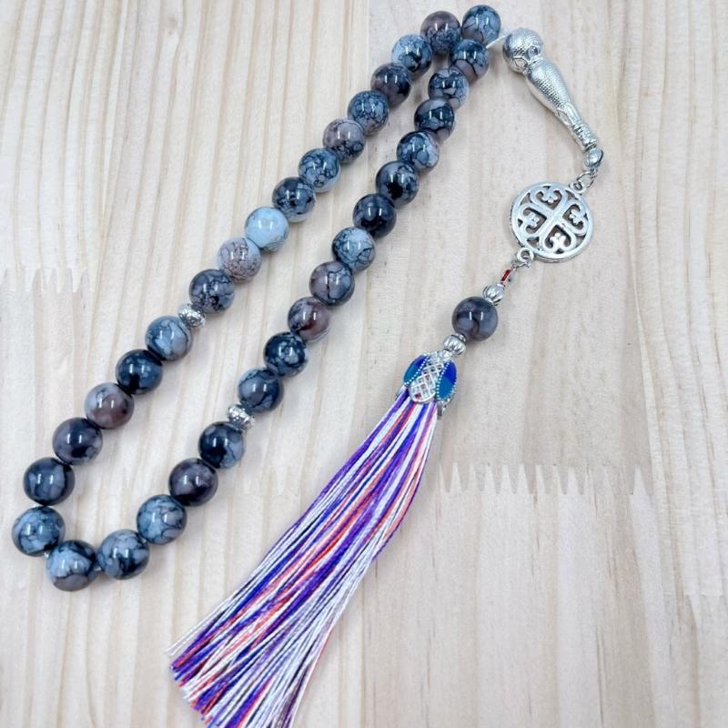 Elegant Prayer Beads Rosary Bracelet Prayer Bracelet Glass Texture Beads Bracelet Suitable for Various Occasions