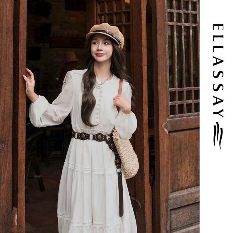 ELLASSAY Elegant Retro Jacquard Midi Dress