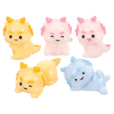 Amosfun Stolní Vstupní Objekt Figurka Roztomilá Figurka Zvěrokruhu Miniaturní Zvíře 5 Kusů Pryskyřičná Figurka Realistická Mini Novoroční Dekorace Auto