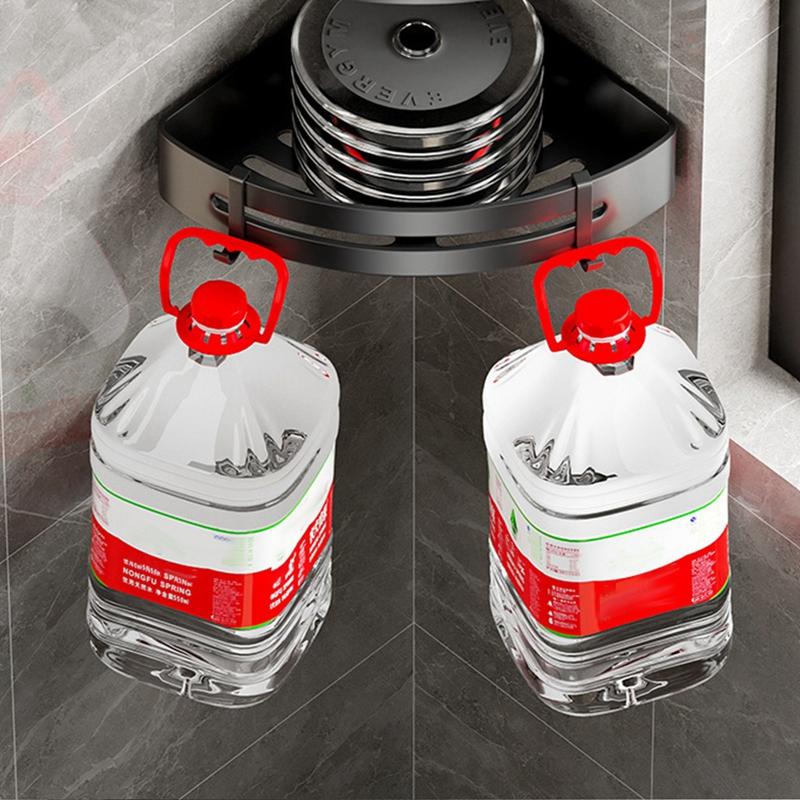 Punch-free Bathroom Shelf Space Aluminum Corner Shelves Suction Cup Triangle Basket Shower Rack For Bathroom Accessories