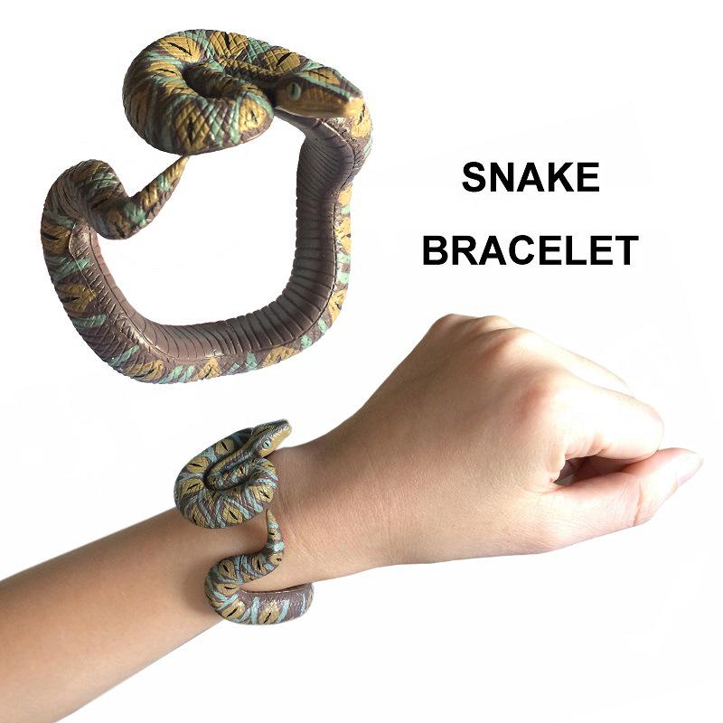 Kids' Python-Shaped Hand-Painted Toy Bracelet: Cool Snake Design Wearable Decoration