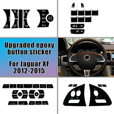 For Jaguar XF Button Stickers Black Covers 2012 To 2015 For Jaguar X250 Car Accessories Interior AC Gear Switch Repair Decals
