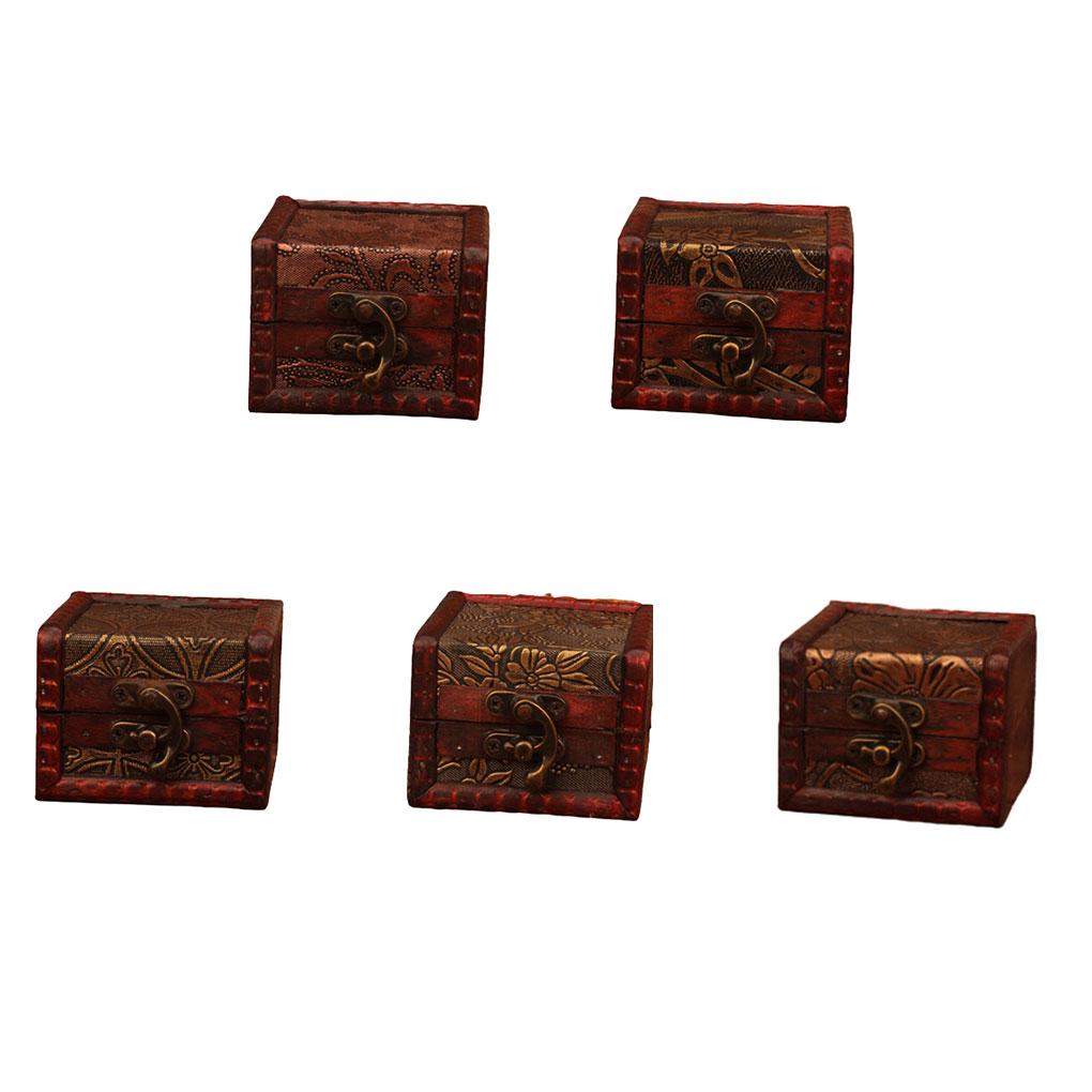 Retro Jewelry Box Delicate Wood Handmade Lotus Flower Boxes Holder Decoration Storing Treasure Christmas Birthday Gift