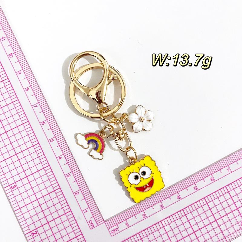 SpongeBob & Patrick Star Hamburger Keychain Pendant - Cute Backpack Charm & Sweet Gift for Best Friends