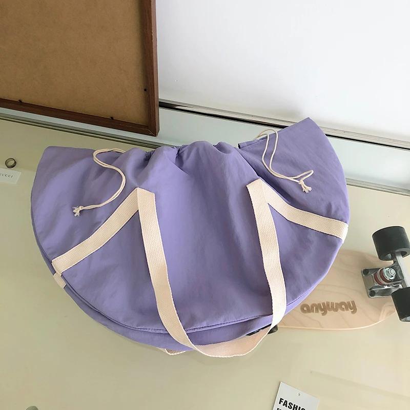 

Женская однотонная нейлоновая сумка через плечо с застежкой-молнией, высококачественный внутренний карман, лаконичные милые сумки