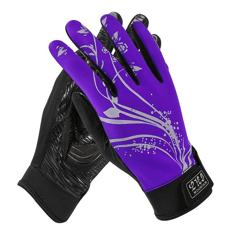 Outdoor Cycling Hiking Gloves Full Finger Anti-Slip Breathable Touchscreen Lightweight Sports Purple