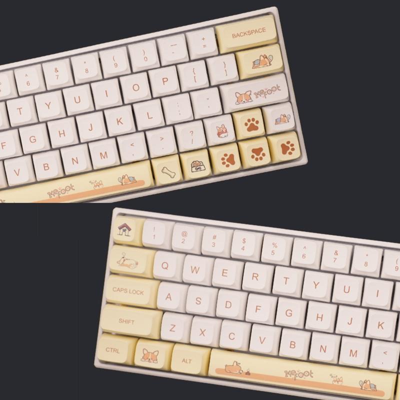 138 Keys PBT Keycaps DA Profile DYE SUB Personalized Cute Corgi Theme Keycap For  MX H Mechanical Keyboard