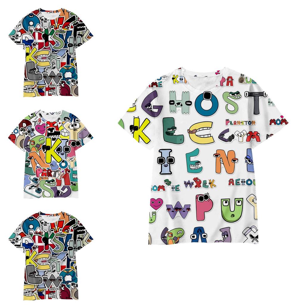 Alphabet Lore Unisex Casual T-shirt Cosplay Tops For Kids