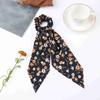 Fashion Print Chiffon Long Ribbon Scrunchies Women Girls Ponytail Scarf Elastic Hair Bands Ties Hair Accessories