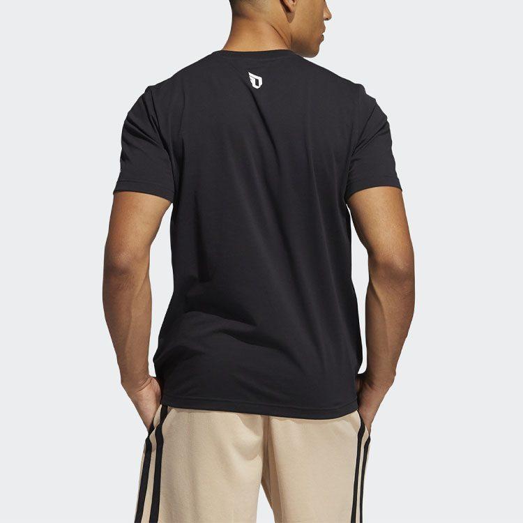 adidas T Shirts Men's Black Crew Neck Moderate Straight Fit GP3435