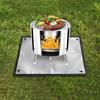 Fire Pit Mat Camping Stove Fire Resistant Mat Foldable Pads Protection Solution Grease-Proof For Grill Hunting Cabin Charcoal