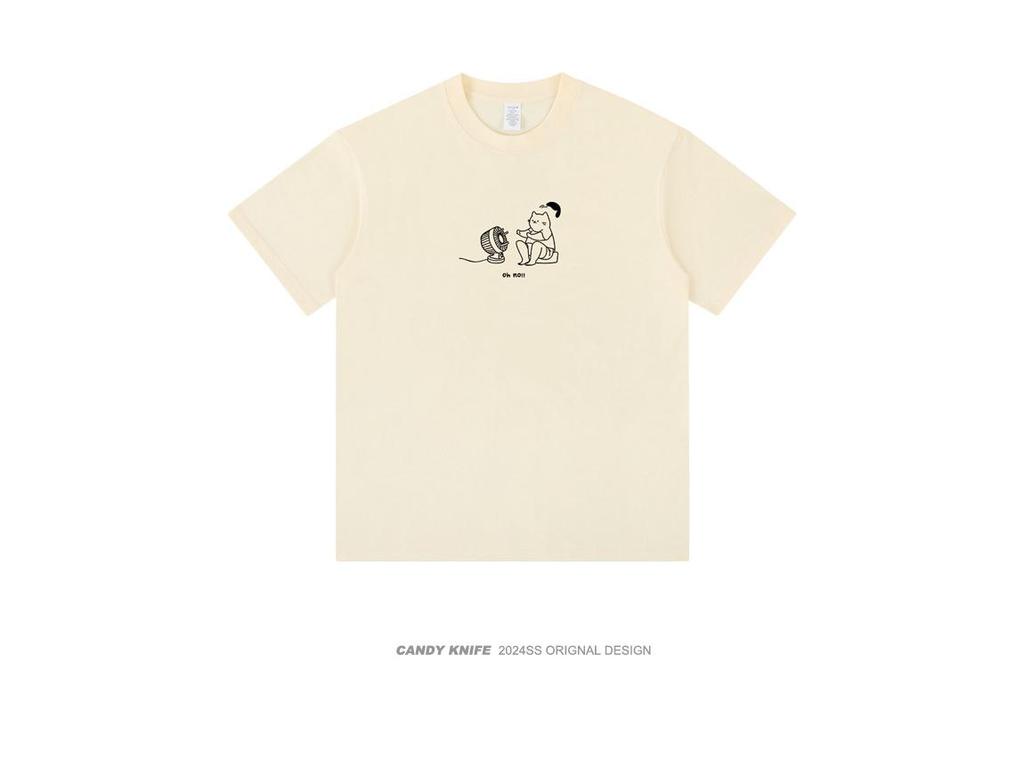 Unisexové japonské retro Harajuku tričko s krátkým rukávem streetwear