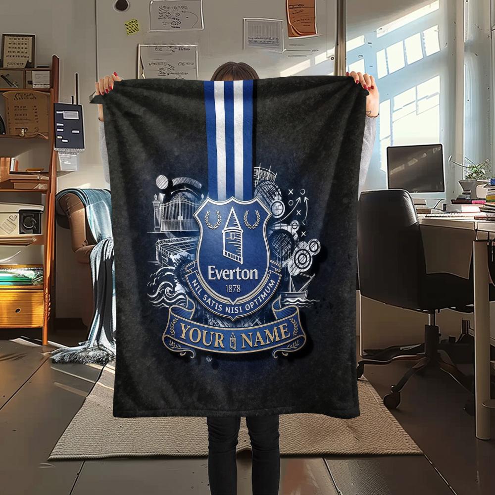 Custom Name Everton2 Flannel Blanket, High quality Comfortable for All Seasons, Home Decor, Warmth and Comfort