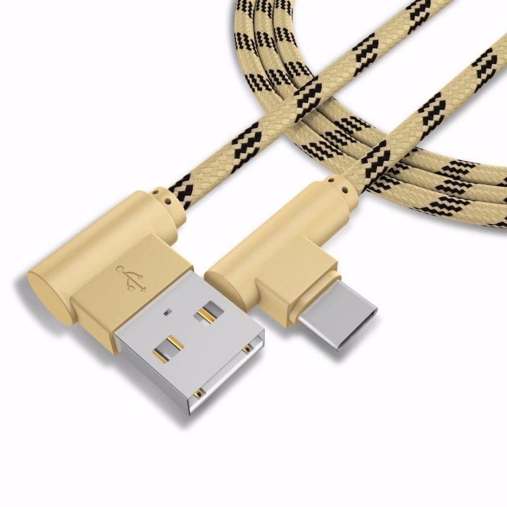 Преміальний плетенний Type C 90 градусів Прямий кут USB C Швидкісний кабель для синхронізації даних та зарядки для оптимальної продуктивності