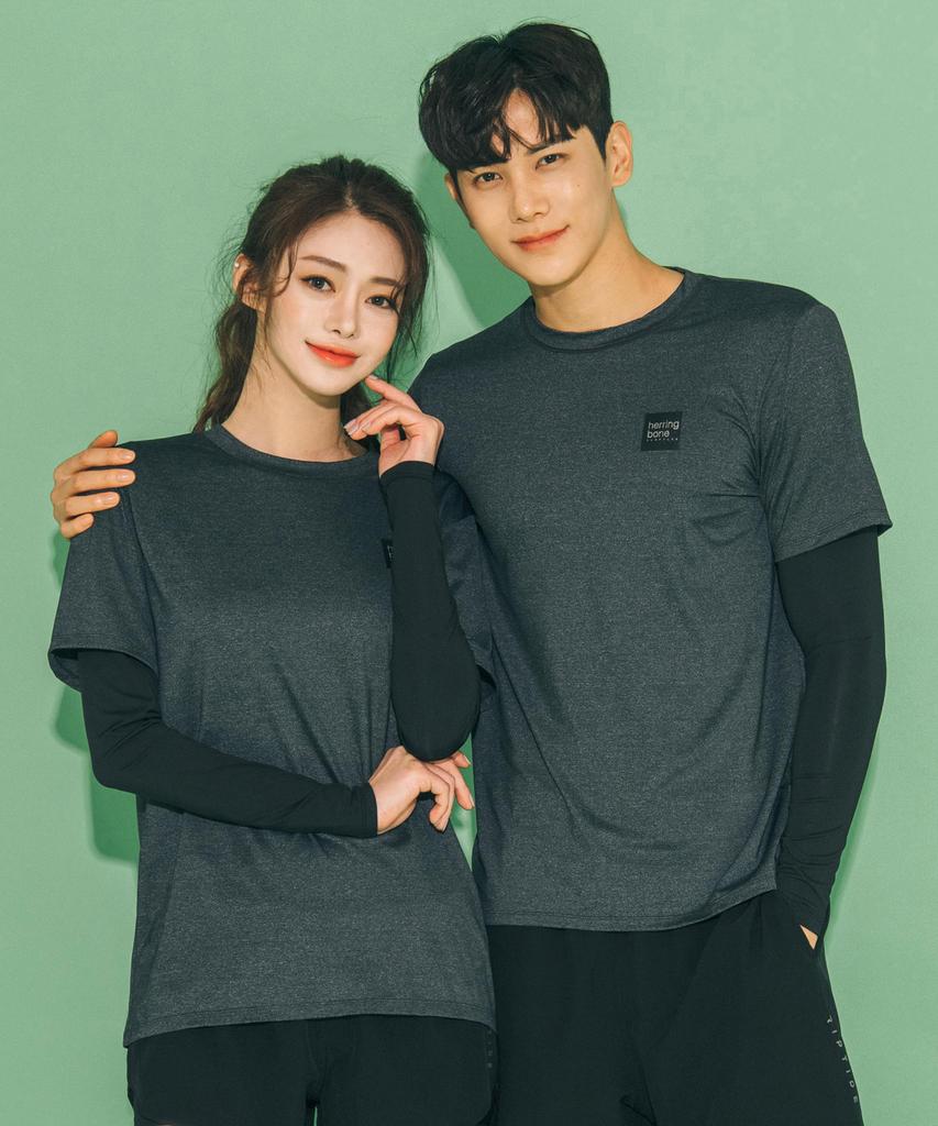 Helingbon Layered Short Sleeve Long Sleeve Loose Fit Rash Guard (1 Color) / Rc104