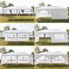 3x6m 6-sided 2 Doors Spiral Tube Pergola White Pe Cloth Strong Waterproof Tent For Household Wedding