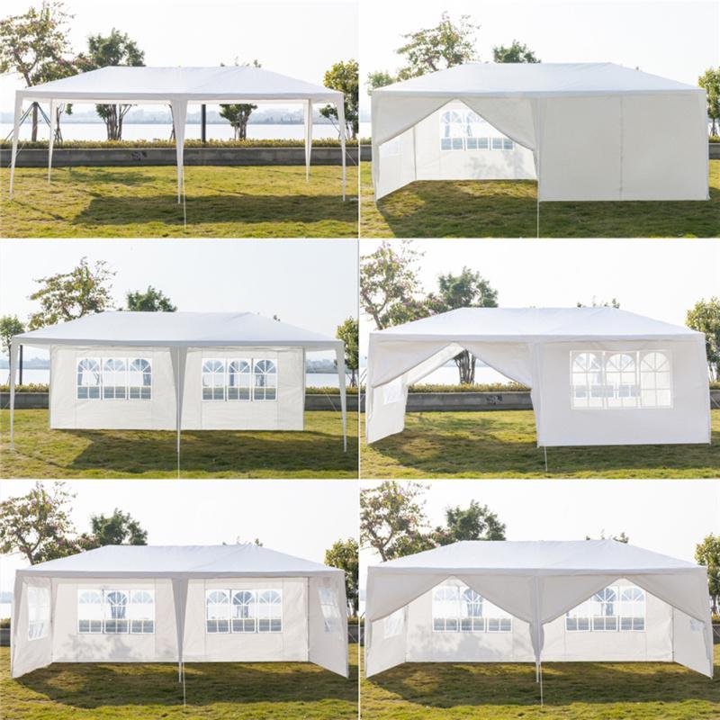 3x6m 6-sided 2 Doors Spiral Tube Pergola White Pe Cloth Strong Waterproof Tent For Household Wedding