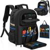 Heavy Duty Tool Backpack With Removable Tool Panel, Large Capacity Electrician Repair Storage Bag For Construction Technician