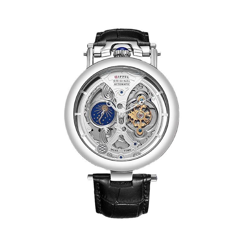 Z2032 Ceas bărbătesc 49mm Scheleton Tourbillon Rezistent la apă Automatic cu spate transparent.