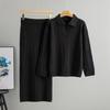 Women's Cable Knit POLO Collar Sweater & Skirt Set - Autumn/Winter 2025 Age-Reducing Style