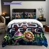 Dinosaur Vs Zombies Epic Clash Three-piece Set (1 * Duvet Cover + 2 * Pillowcase, Without Core) 2D Flat Christmas Birthday Gift