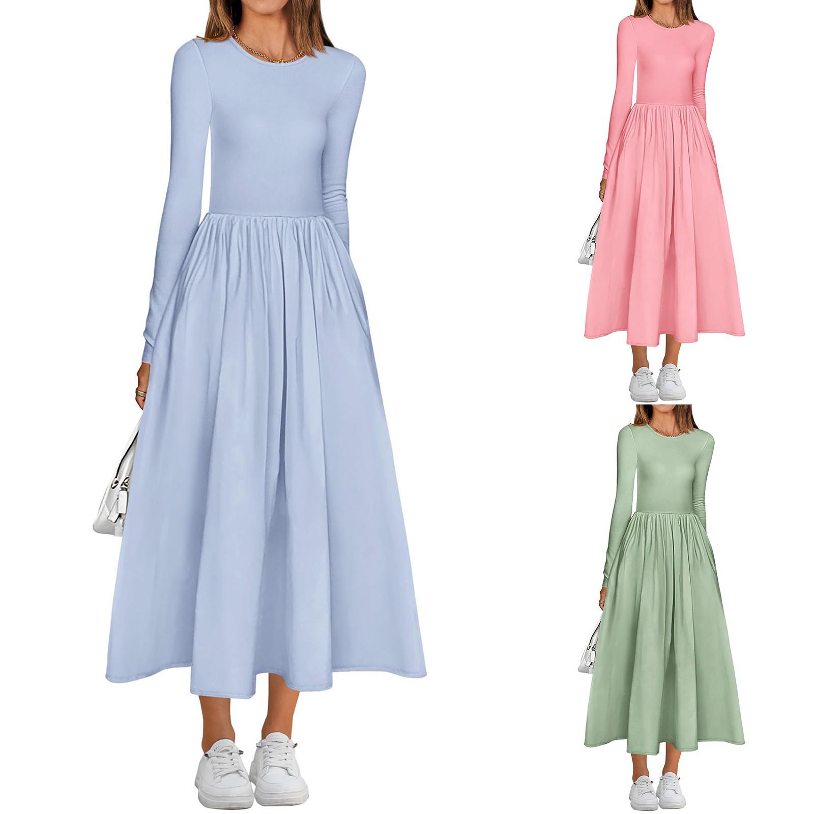 

Women s Long Sleeve Casual Sundress Dress