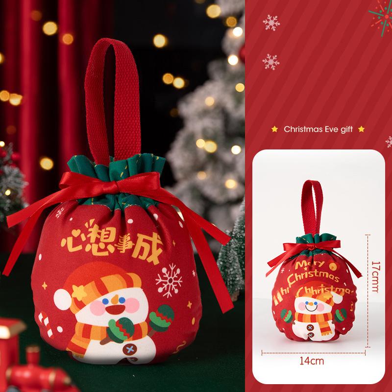 1 Stück Kinder-Themen-Weihnachtsgeschenkbox mit Canvas-Tragetasche Umweltfreundliche Verpackung Dekoration für Weihnachtsgeschenke