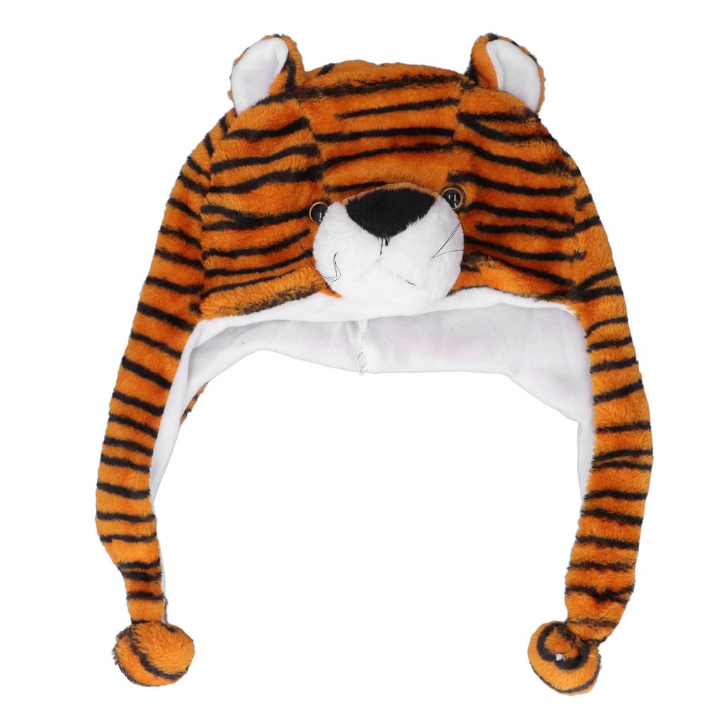 Tiger Cute Plush Hat Soft Coldproof Prevent Static Funny Winter Tiger Hat for School Camping