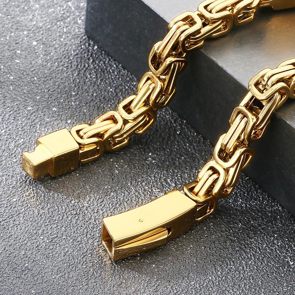 Cool 7MM Wide Men's Lion Head Link Chain Bracelet Vintage Blackened 316l Stainless Steel Bracelets Gothic Biker Jewelry for Men
