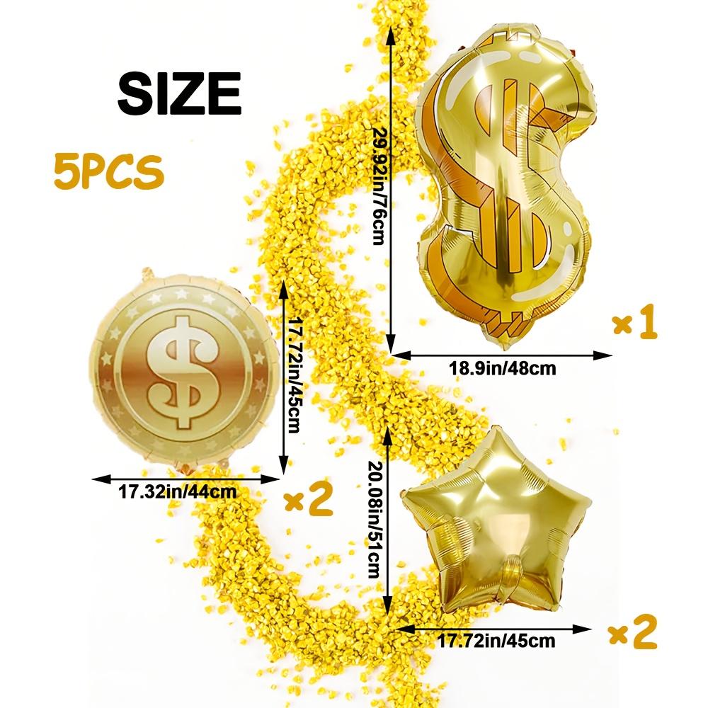 

5Pcs Gold Dollar Coin Balloon Set Party Decoration Opening Decoration Balloon Supplies As Picture