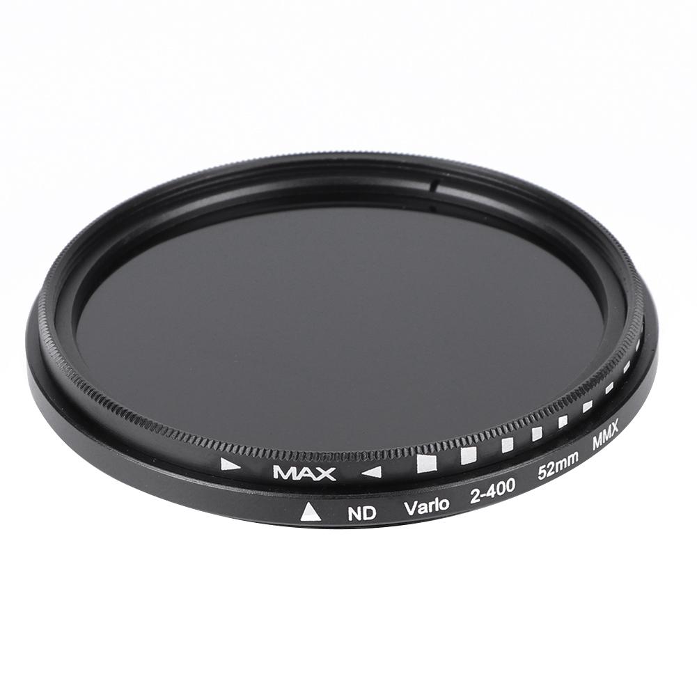 Junestar 52MM Neutral Density Lens ND Filter ND2‑ND400 Adjustable for SLR Mirrorless Camera Lens